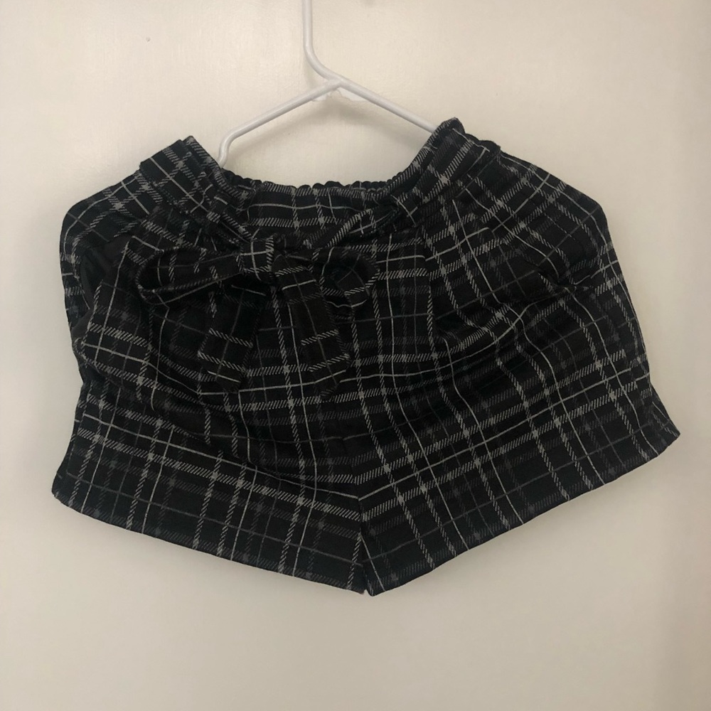 Black plaid shorts
